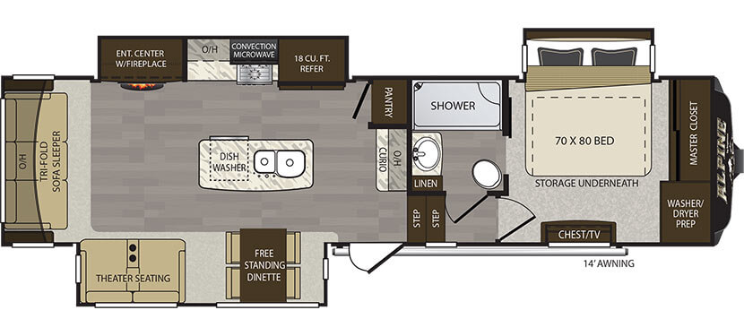 Alpine 3400RS Floor Plan