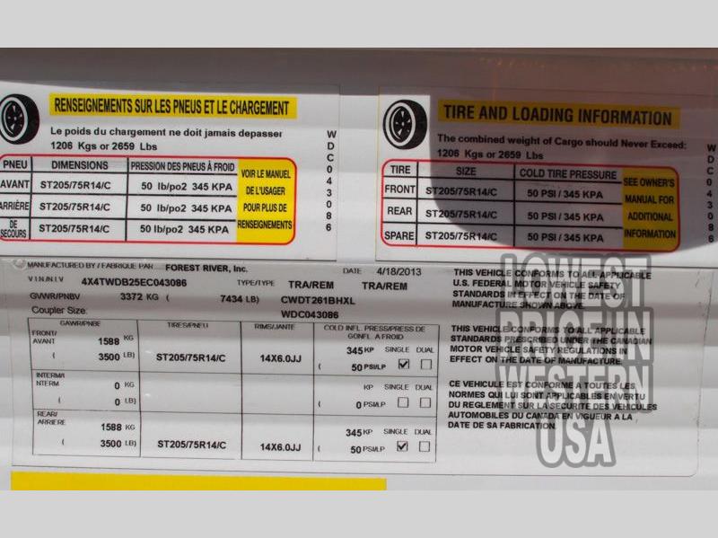 New 2014 Forest River RV Wildwood X-Lite 261BHXL Travel Trailer at