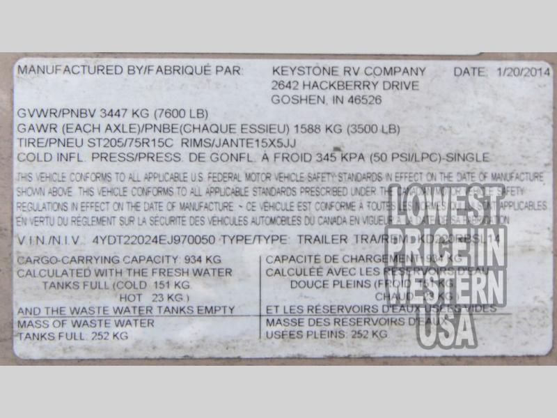 New 2014 Dutchmen RV Kodiak 220RBSL Ultimate Travel Trailer at