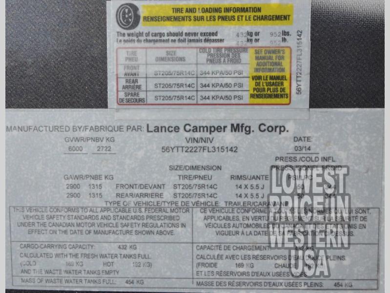 New 2015 Lance Travel Trailers 2285 Travel Trailer at Trailer