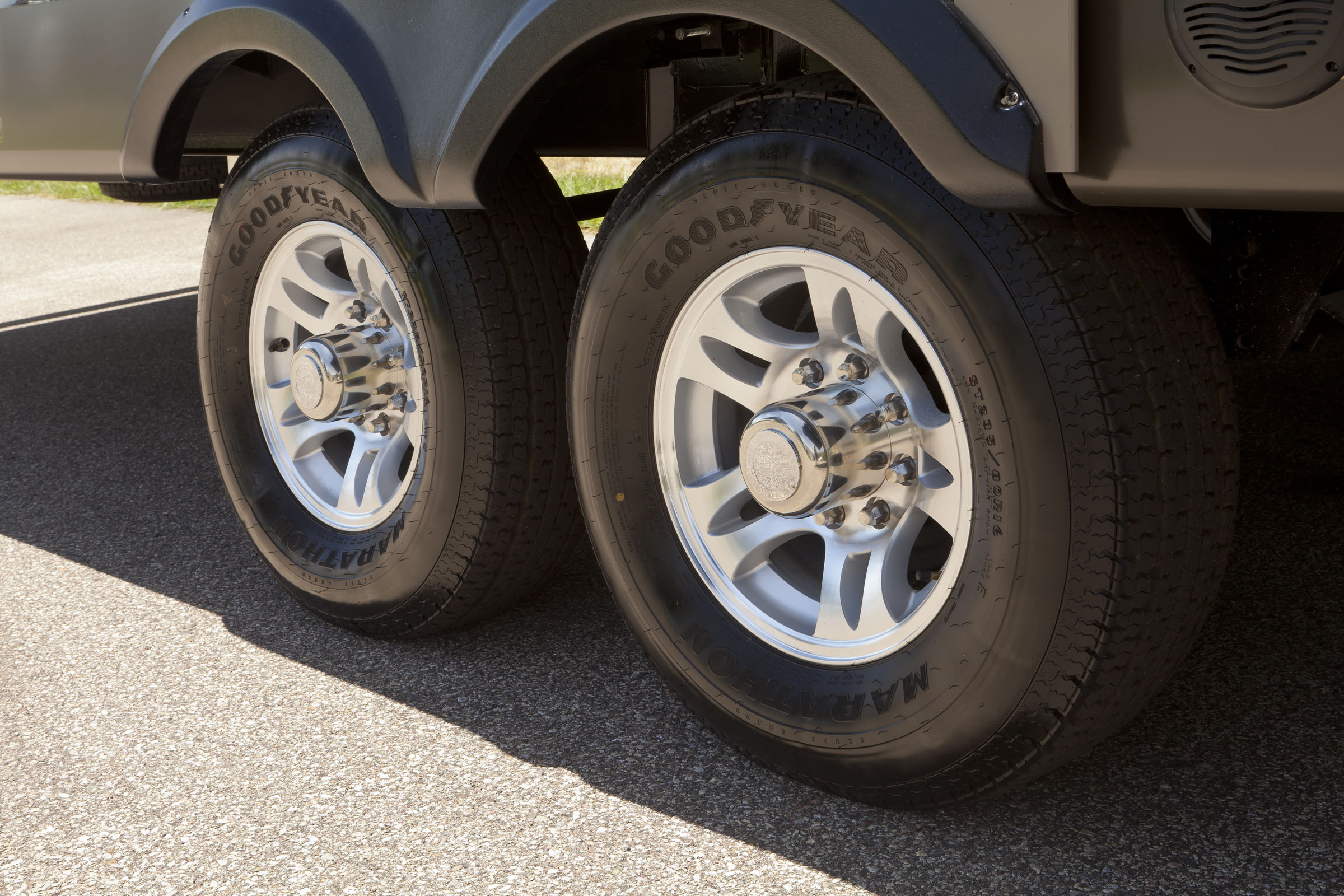 Premium wheels on a Jayco RV