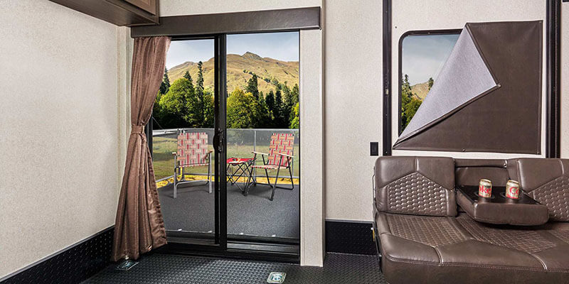 Inside Jayco Talon Toy Hauler Fifth Wheel
