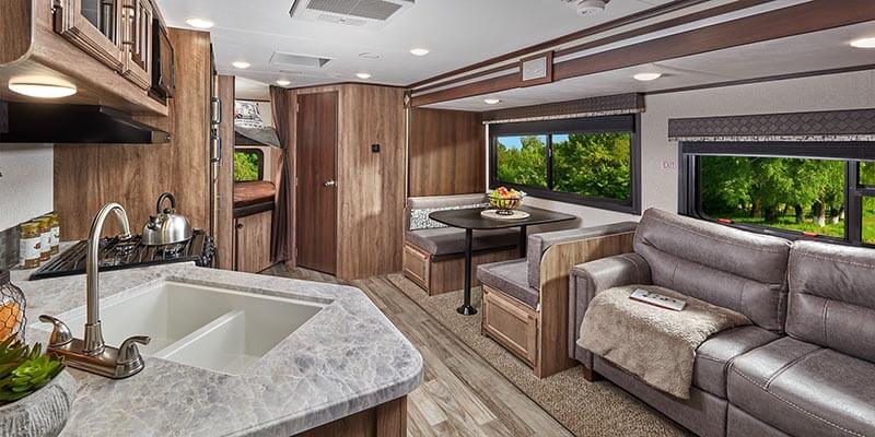 Inside Jayco Jay Feather Travel Trailer