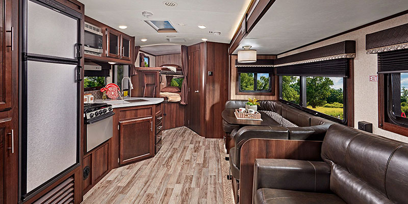 Inside Talon Toy Hauler Fifth Wheel