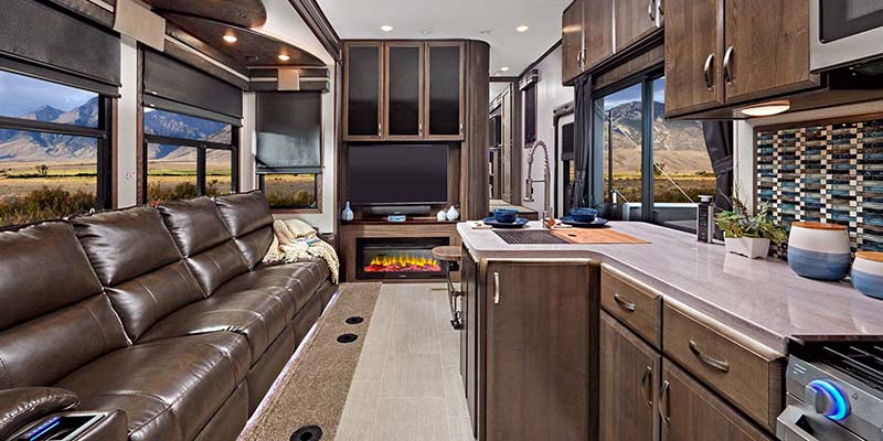 Inside Seismic Toy Hauler Fifth Wheel