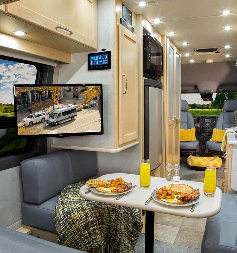 inside Pleasure-Way Plateau Motor Home Class B - Diesel