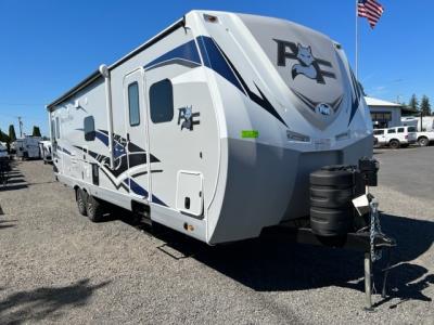Front camp side exterior of 2024 Arctic Fox 32A trailer