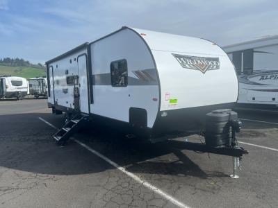 Camp side front view of the Wildwood 26DBUD for sale.