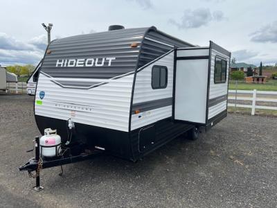 Front driver's view of this cute bunk house trailer for sale