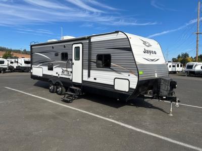 Camp side view of trailer.