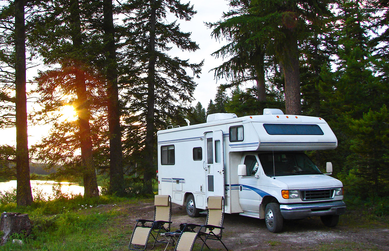 RV in Forest