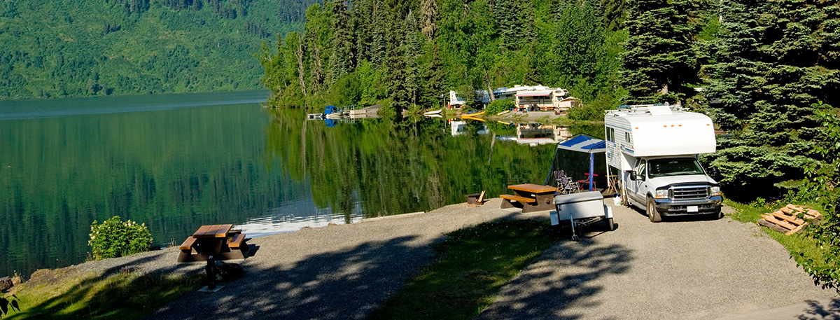 RV Camping in Woods