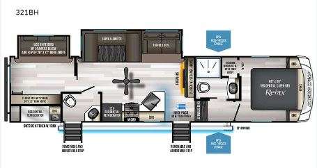 Cherokee Arctic Wolf 331BH Floorplan