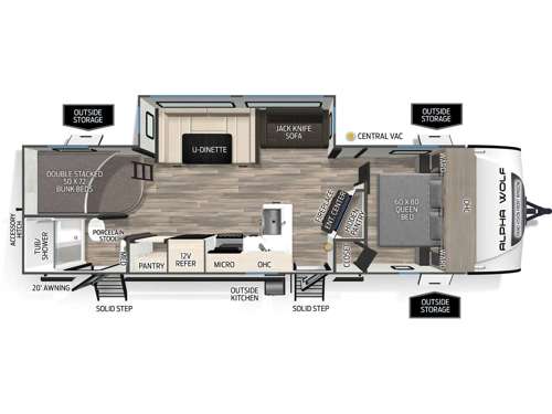 Cherokee Alpha Wolf 26DBH Floorplan