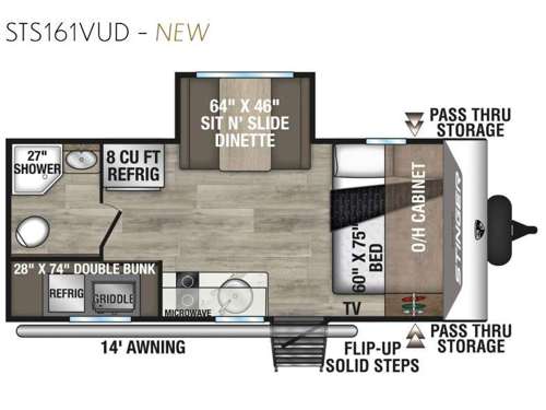 SportTrek Stinger Lite 161VUD Floorplan