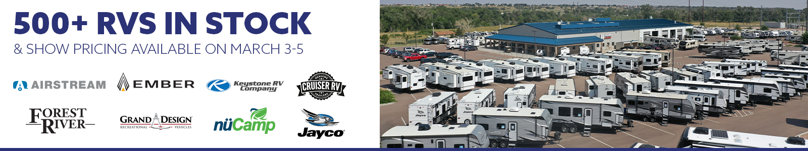 500+ RVs in stock with special show pricing