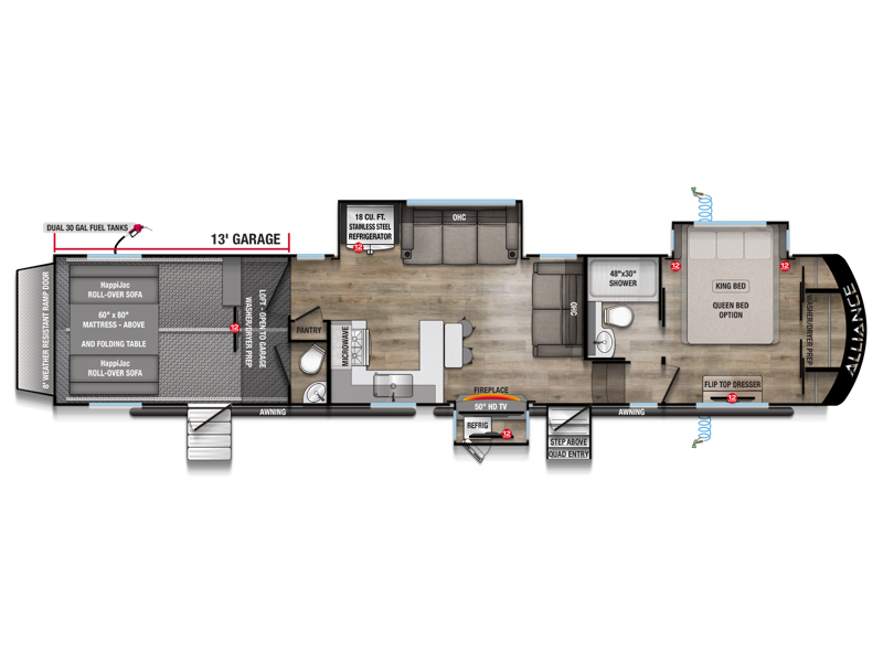 New 2026 Alliance RV Valor 40V13 Toy Hauler Fifth Wheel at Xtreme
